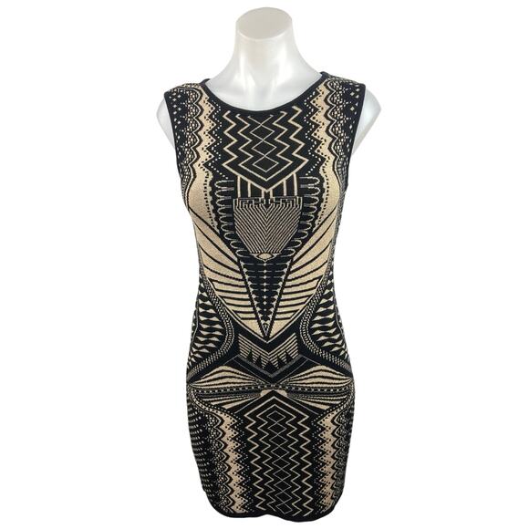 Windsor Multicolor Metallic Geometric Sleeveless Stretch Knit Bodycon Dress M - Picture 1 of 5